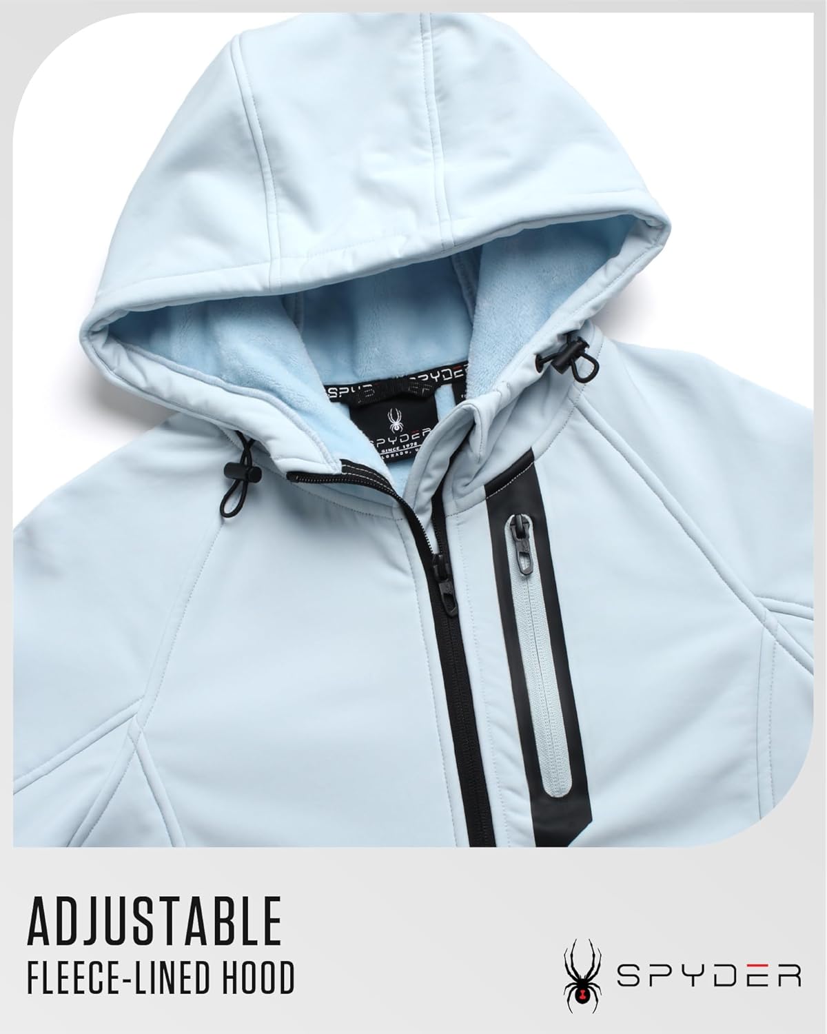Spyder Womens Softshell Jacket - Lightweight Terry Fleece Hoodies for Women Water Resistant Zip Up Womens Windbreaker Jacket - Image 5