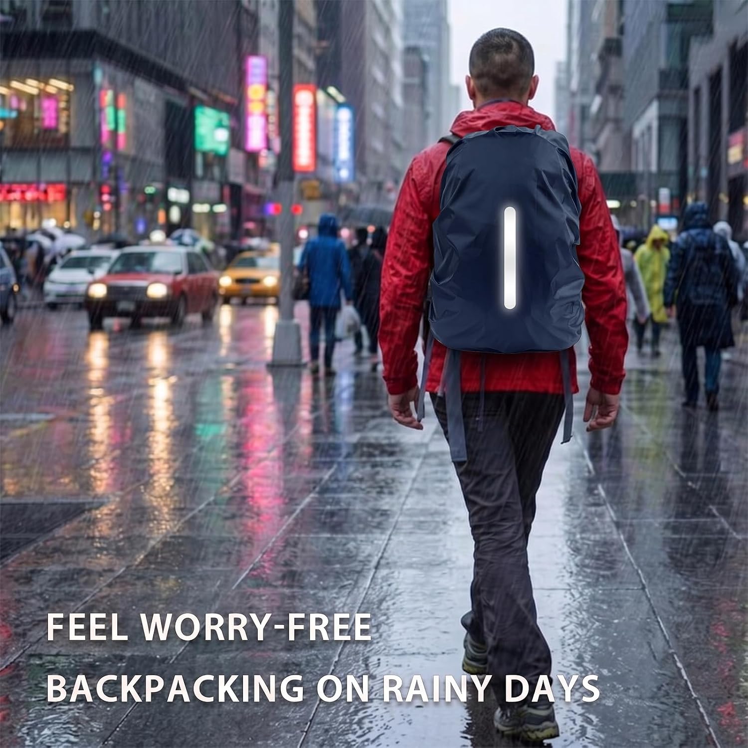 Waterproof Backpack Rain Cover Navy blue, XXL