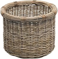 Vista 6 de KOUBOO Rattan Kobo Round Log & Storage Basket, Gray-Brown