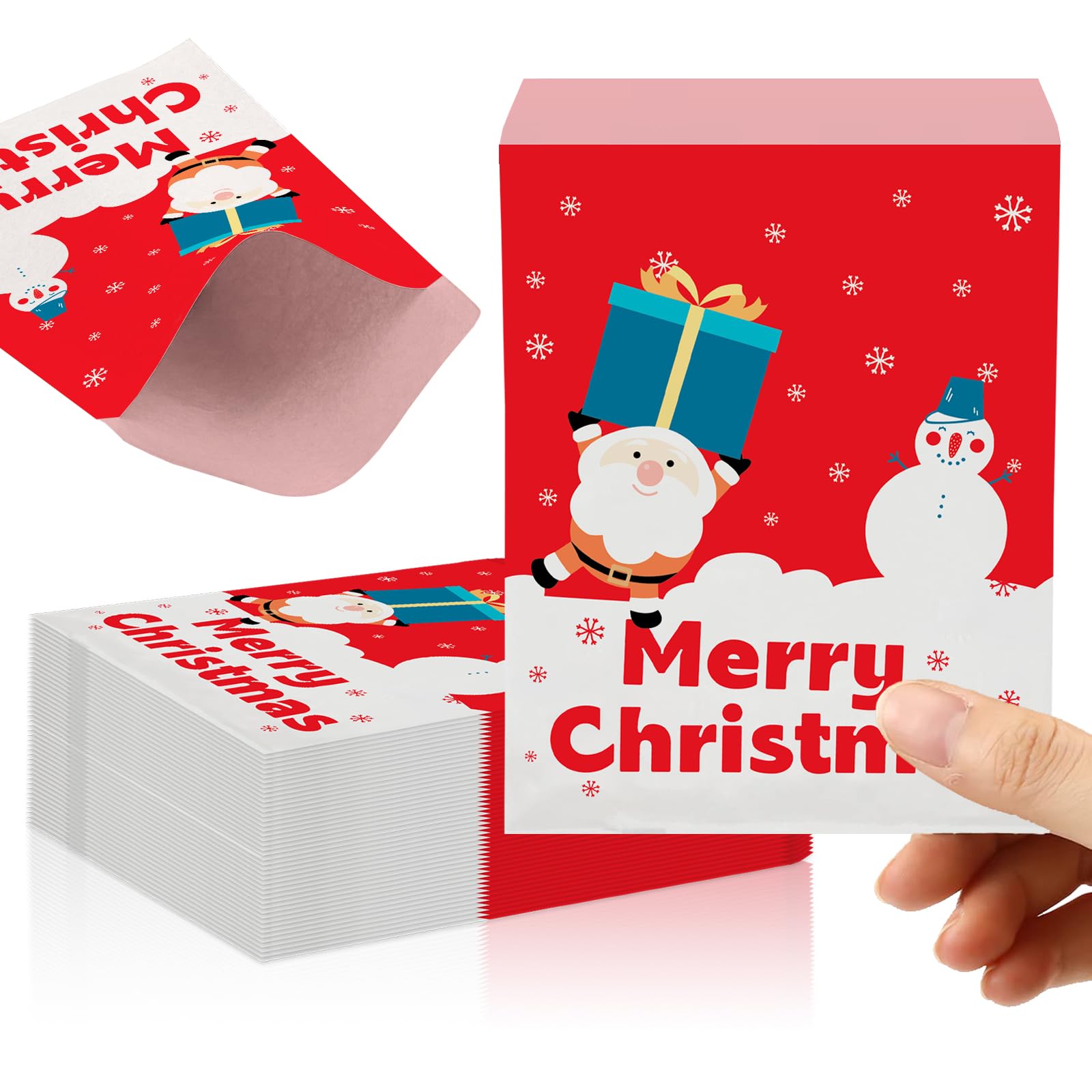 100Pcs Mini Christmas Sweet Bags,Xmas Paper Sweet Bags,Small Sweetie Bags 5x7'' Candy Bags Sweet Bags Paper Bread Sandwich Bags Buffet Favour for Sweets,Snacks,Birthdays,Christmas Weddings Party