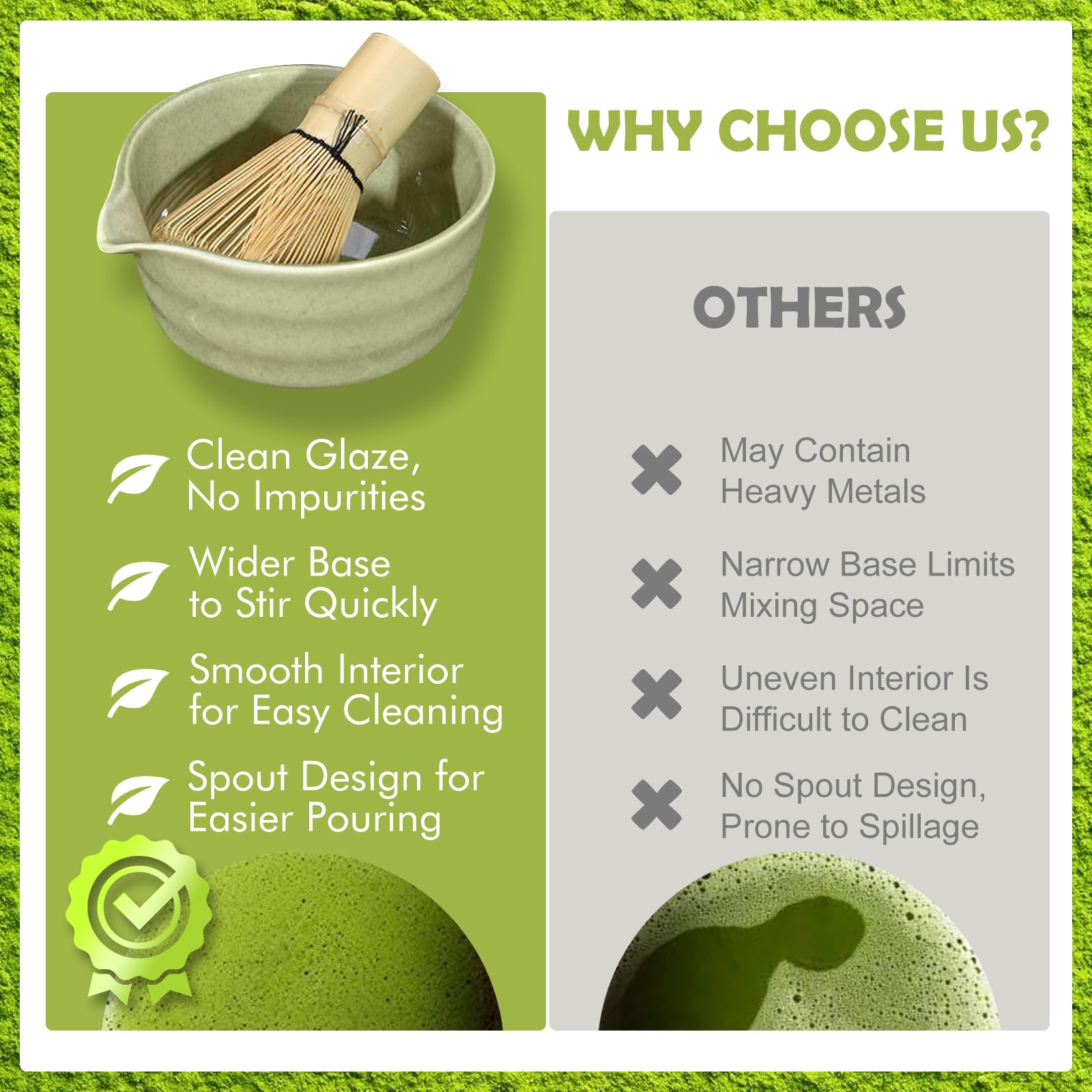 Matcha Kit, Matcha Set da 6 Pezzi con Frusta per Matcha, Ciotola per Matcha, Filtro per Matcha, 2 Cucchiaio e Supporto in Ceramica, Set Matcha Ideale per la Preparazione del Tè Matcha (A)