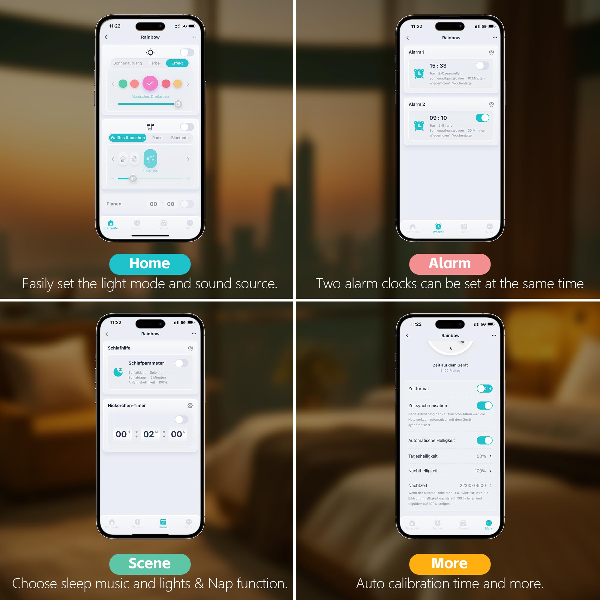 Kruilan Sveglia con luce diurna · altoparlante Bluetooth — immagine 7 di 9