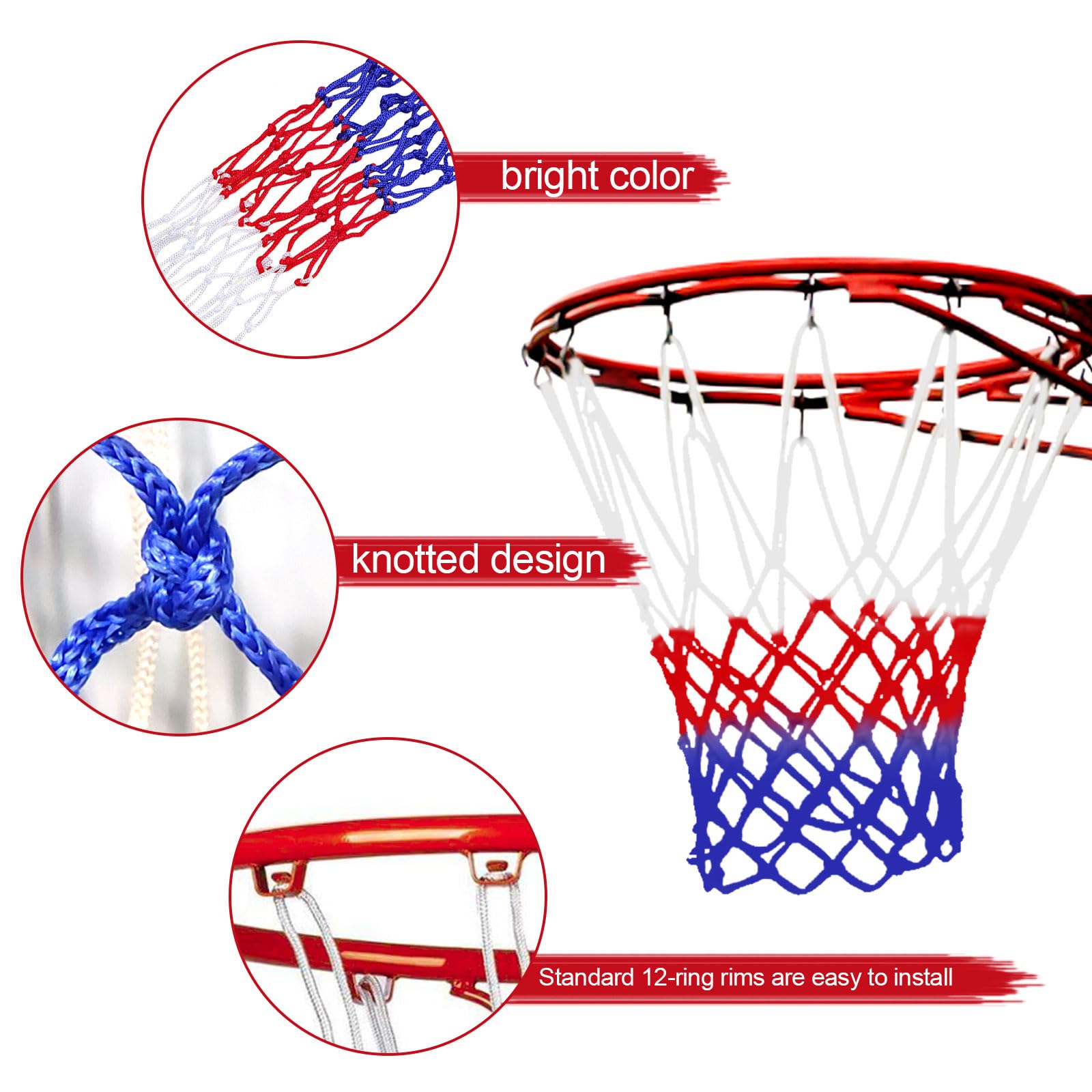 Filet De Basket Extérieur 2 Pièces Filets De Basket-Ball Robustes Filet De Basketball  Filet Ballon Pilates, image size:1600x1600