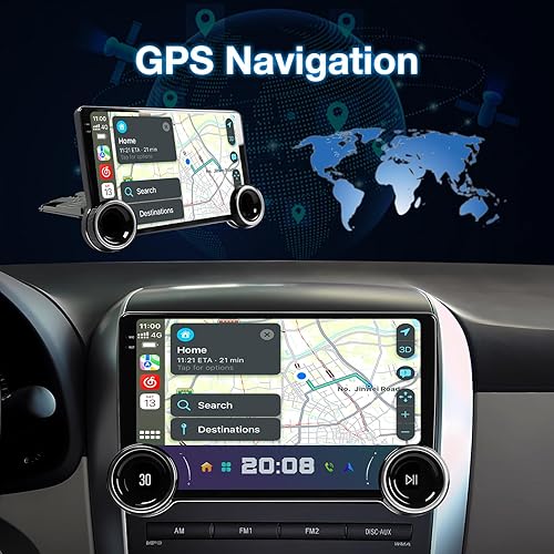 Miniatura 5 de Binize Android 13 Radio estéreo para coche de 10.1 pulgadas, pantalla táctil de un solo DIN en el salpicadero, receptor de navegación GPS, Bluetooth