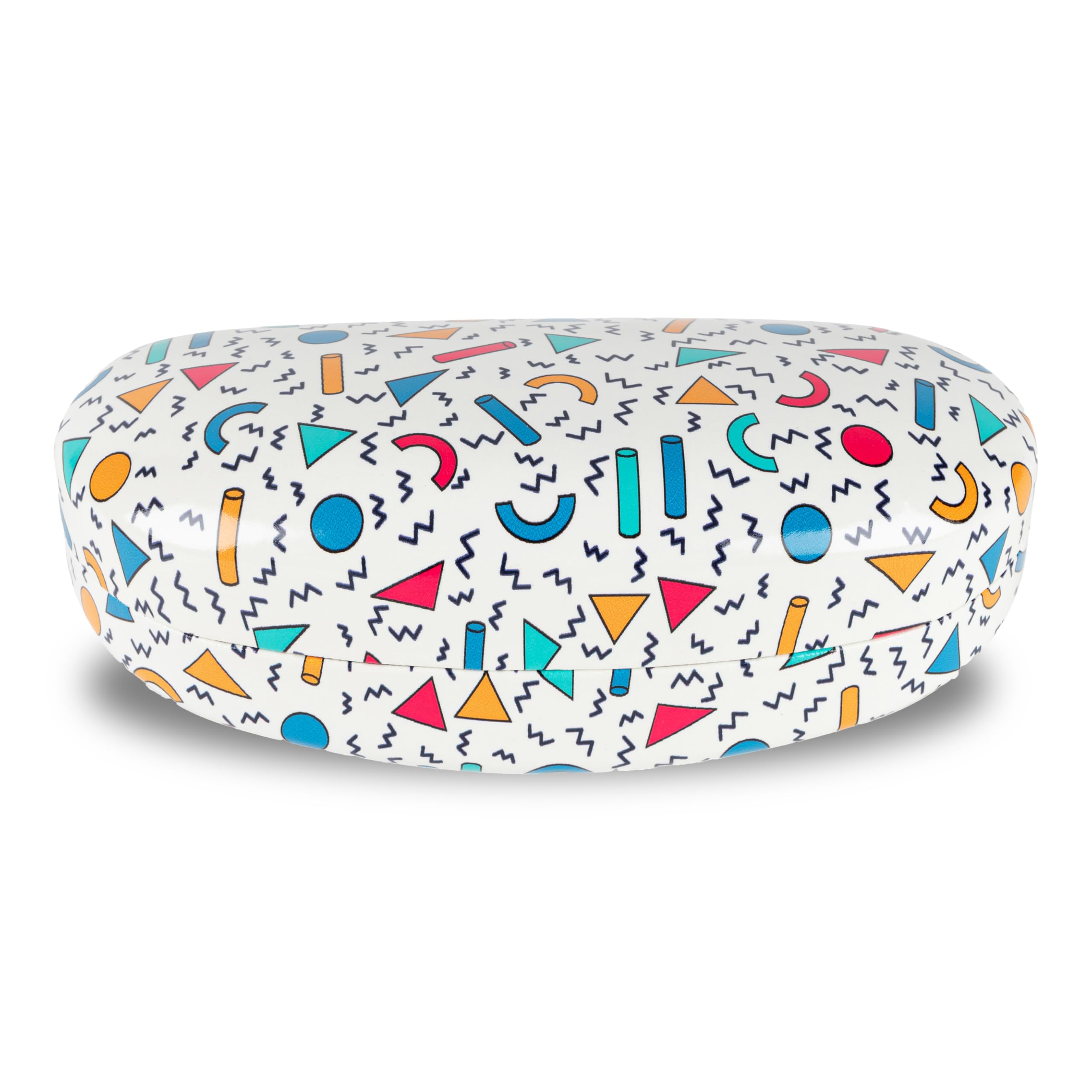 LAGO TERRA Memphis Print Hard Shell Sunglasses Case - White (Large)