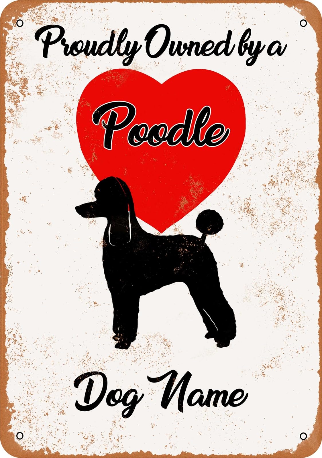 Miaomansenstore Metal Sign - Custom Dog Name - Poodle 3 - Vintage Look Home Decor