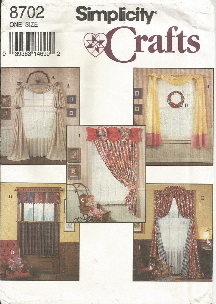 Rideaux Simplicit 8702 cantonnière de fenêtre à motif guirlandes pour salon
