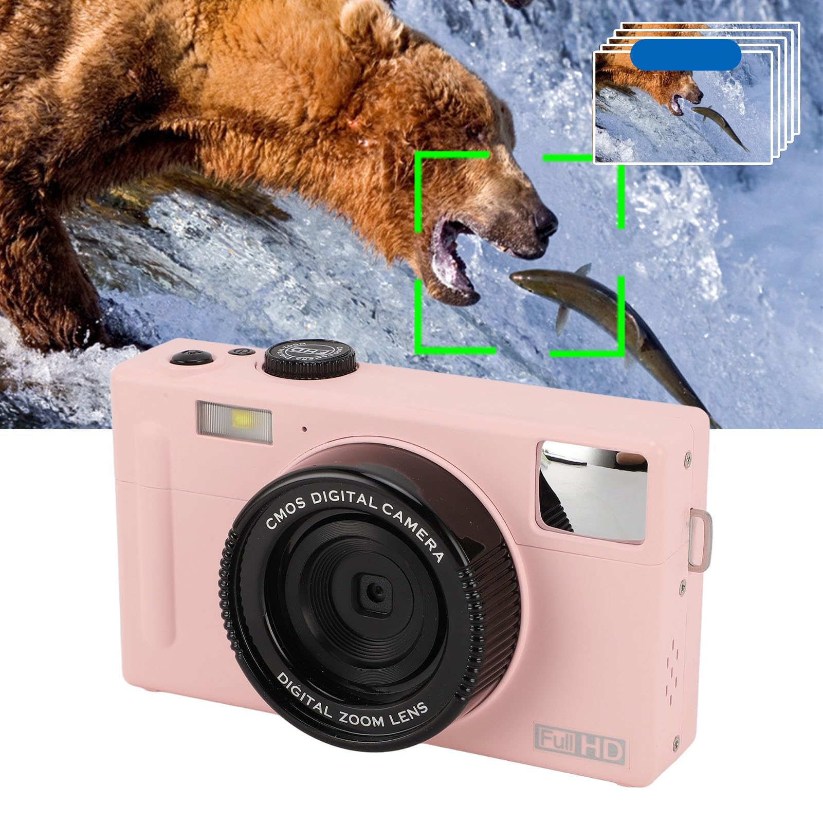 Aparat cyfrowy, 3-calowy kolorowy ekran wyświetlacza 48MP 1080P HD Kamera celowa i strzelająca,4X Zoom Auto Focus Przenośna kamera wideo dla dzieci, nastolatków i początkujących