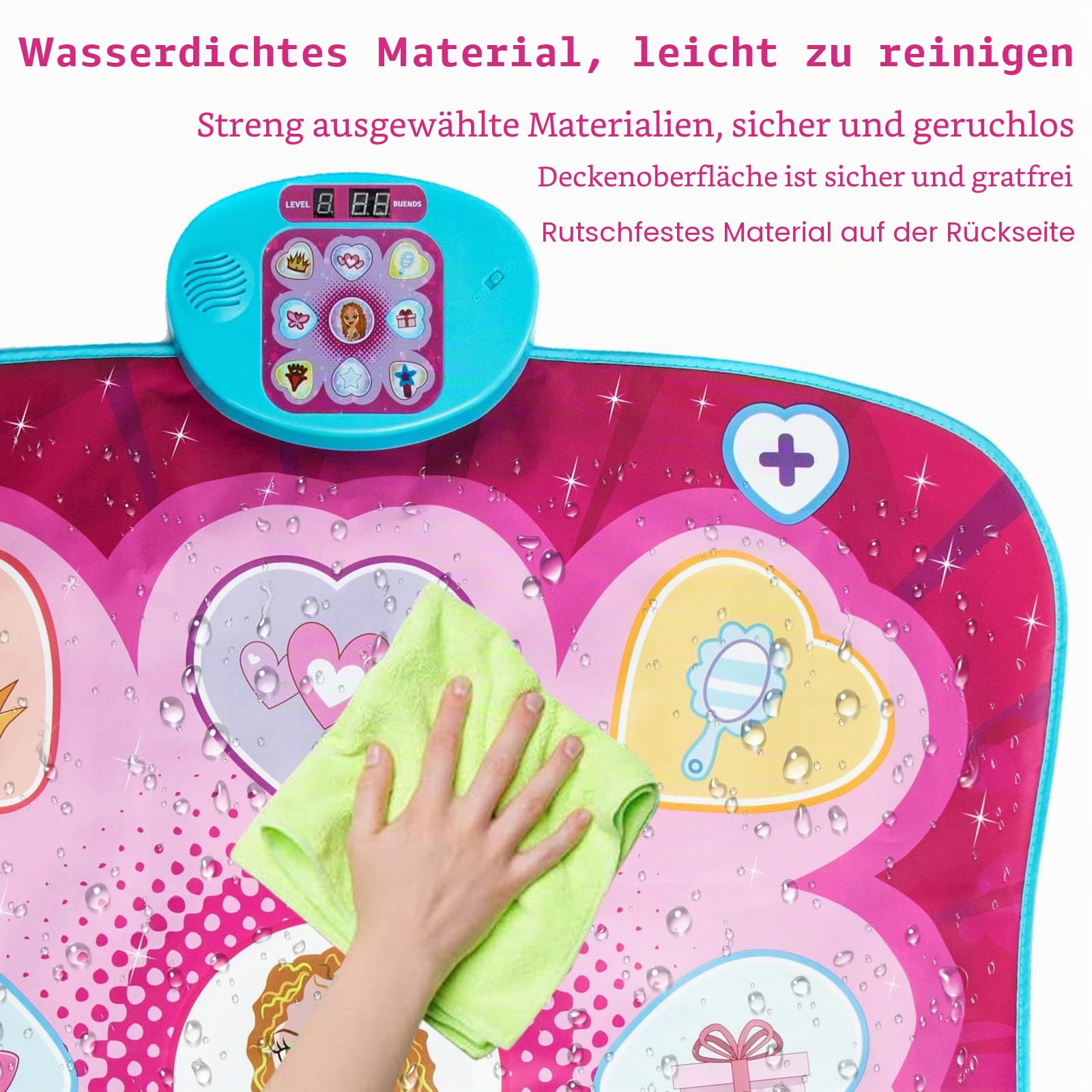 Tanzmatte Kinder Spielzeug Geschenke für Mädchen Jungen Alter 3 4 5 6 7 8 Jahre Musikmatte Herausforderung Modi LED Integrierter Musik Weihnachten Geburtstag Kinderspielzeug