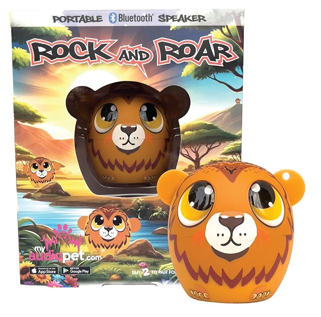 My Audio Pet Lion Mini Bluetooth Speaker for Kids of All Ages - True Wireless Stereo Your Portable