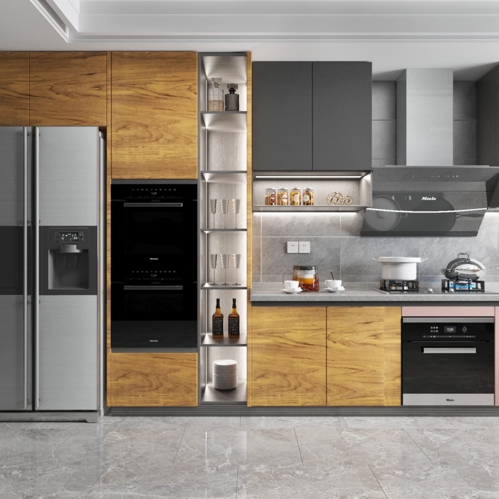 16''x354'' Brown Wood Grain Peel and Stick Contact Paper, Light Brown Waterproof Self-Adhesive Wallpaper (Thicken, No Bubbles) Removable Wall Paper Decorative for Countertops Cabinets Bedroom Liner