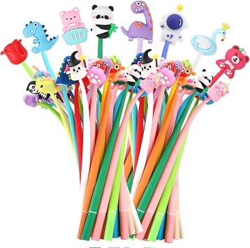 SANNIX 50Pcs Squishy Pens, Cute Fun Pens, Cartoon Bobblehead Pen, Birthday Gifts, Classroom Prizes, Party Favors Office Supplies