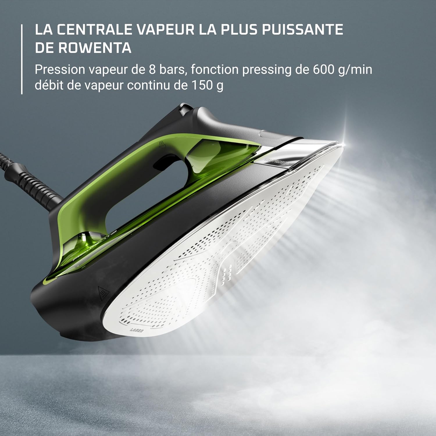 Rowenta Silence Steam Pro iron emitting powerful steam