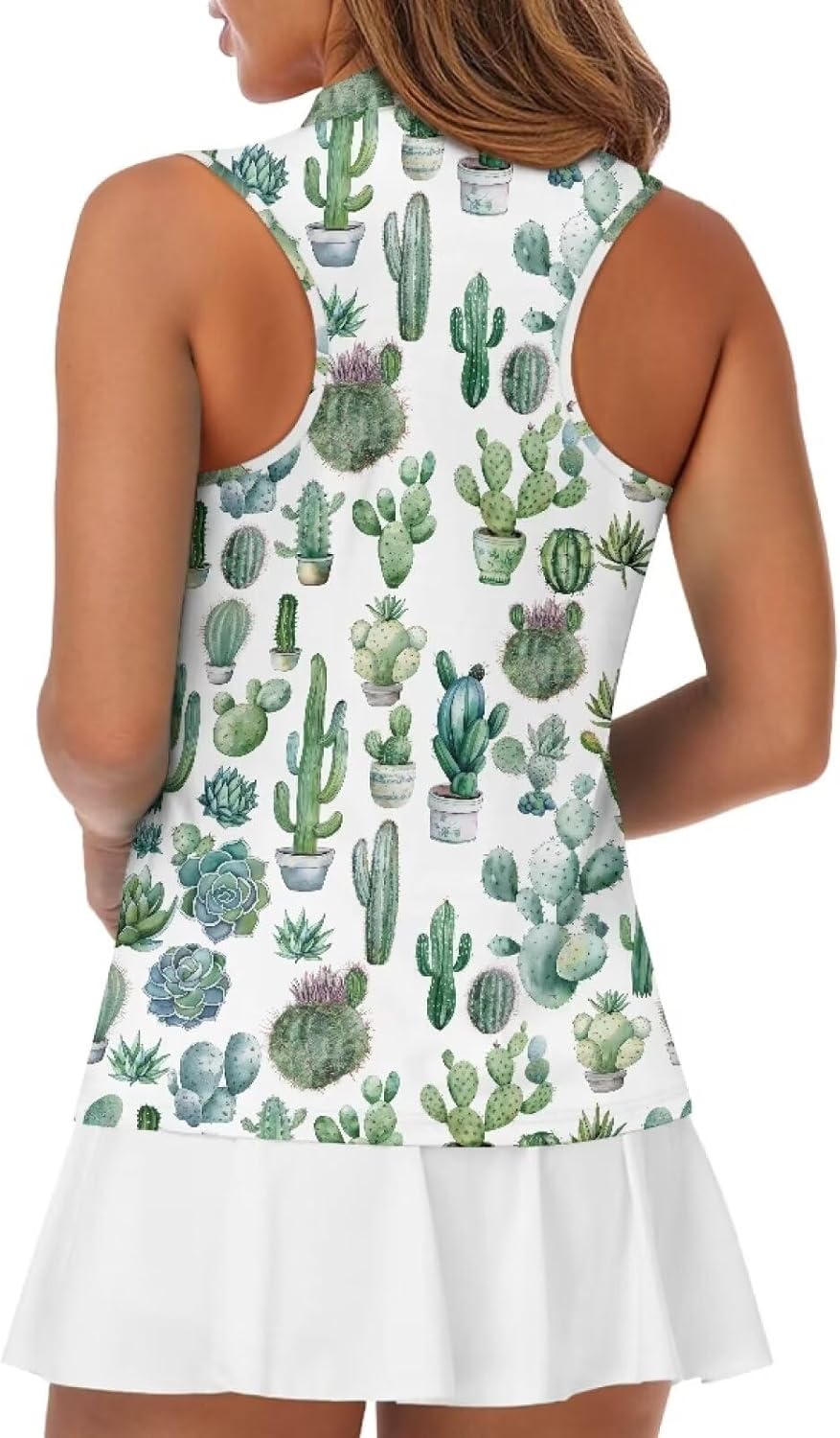 YEXIATODO Golf Tank Top Women Racerback Athletic Polo Golf Sleeveless Outfits Tennis Tank Top Size XS-2XL