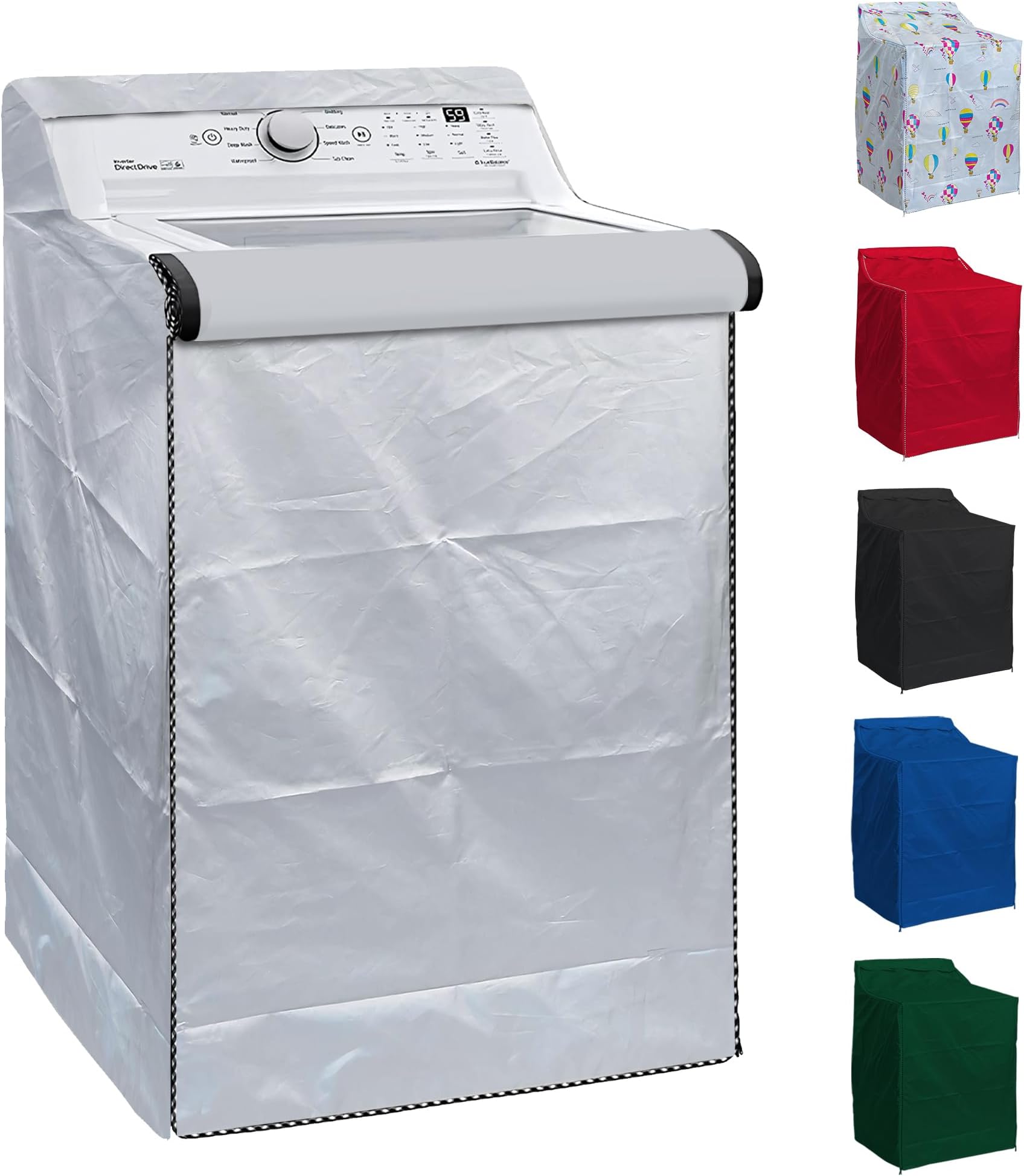 BlueStars Washing Machine Cover For Top-load - Premium Outdoor Protection For Most Washer Dryer Cover - W29”x D28”x H43” (Silver)