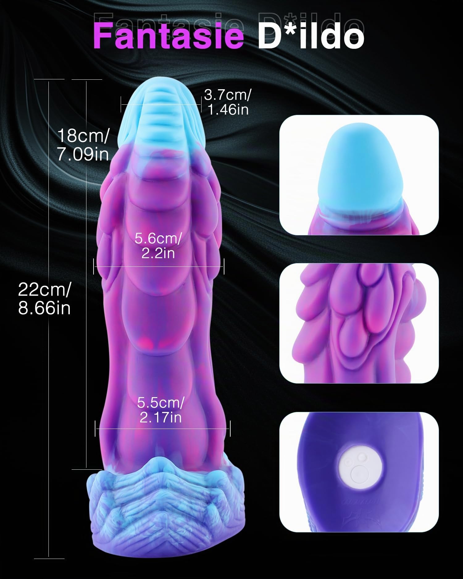 Wildolo 8.3 Fantasy Silikondildo, 10 Vibrationsmodi mit App-Steuerung, starker Saugnapf, Sexspielzeug für Erwachsene