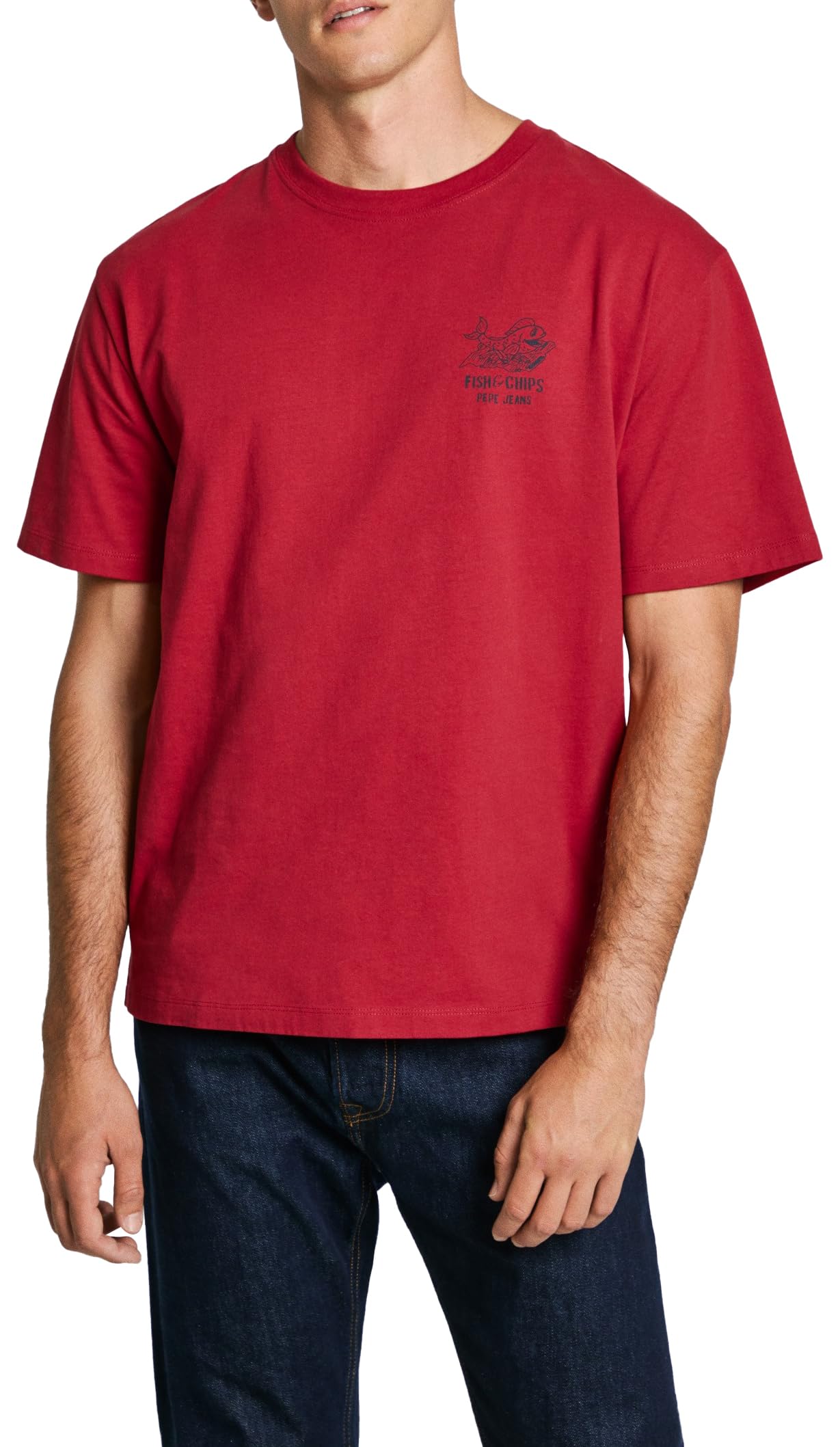 Pepe Jeans Men's Suan Tee, T-Shirt, Red, M