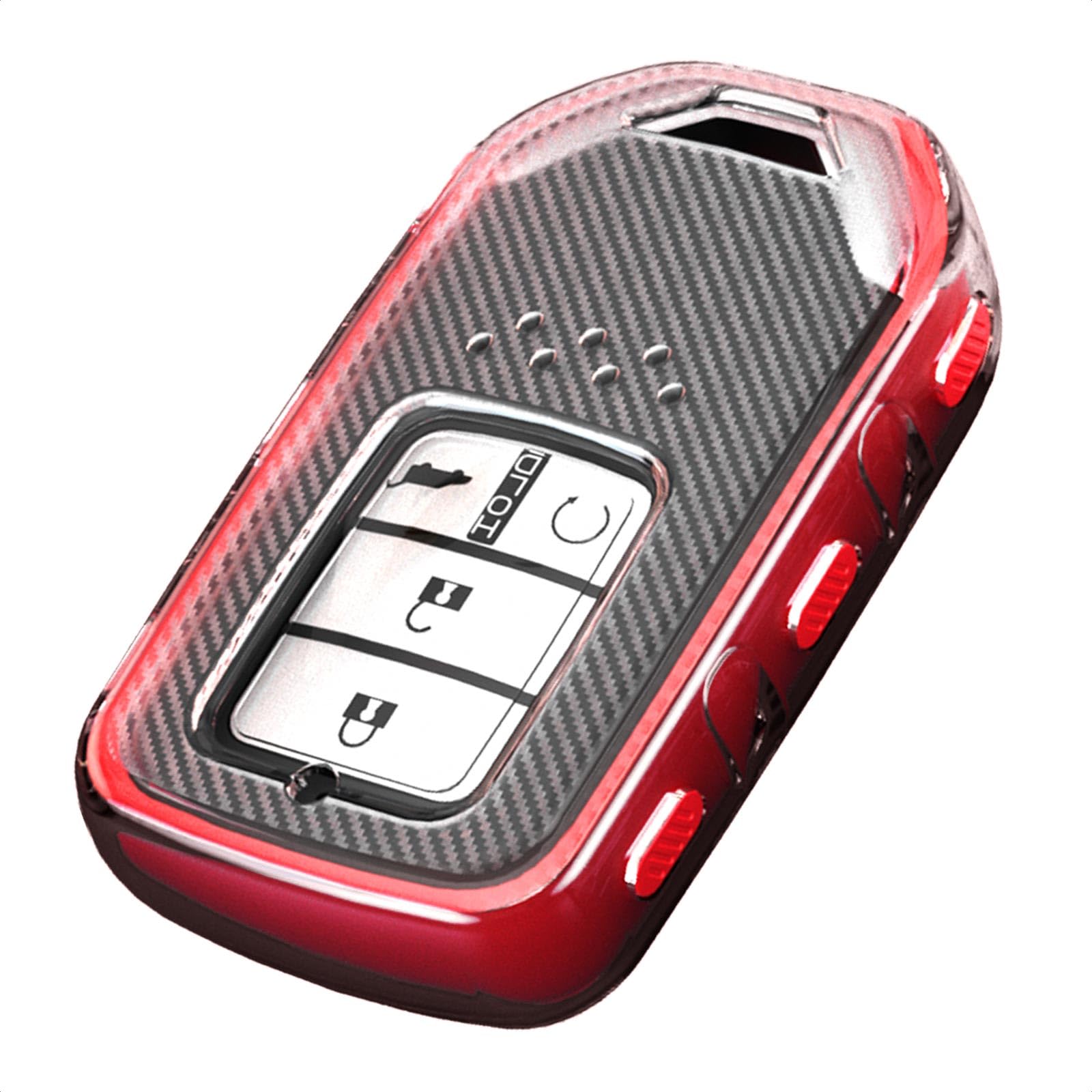 TANGSEN Key Fob Case TPU Cover Compatible with Transparent Carbon Fiber Texture 3 4 5 6 7 Button Protective Key Shell