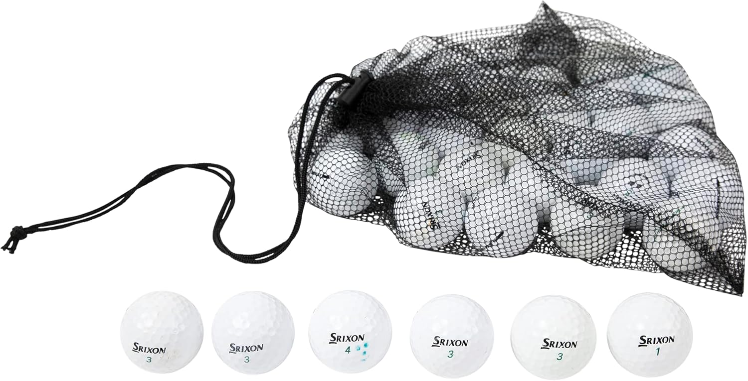 Clean Green Golf Balls Recycled & Used Golf Balls for Srixon Soft Feel Golf balls - includes Mesh Bag and Used Srixon Golf Balls