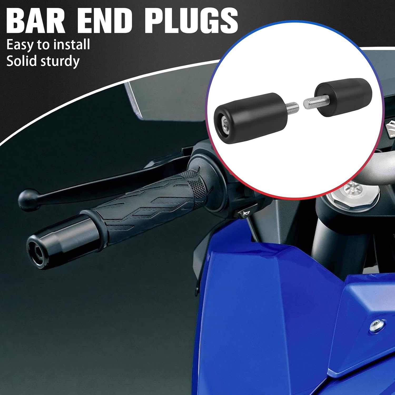 Motorcycle Handle Bar End Grips Plug Weights Hand Grips Plug Caps Replacement for Suzuki DL800R DL 800R 2024