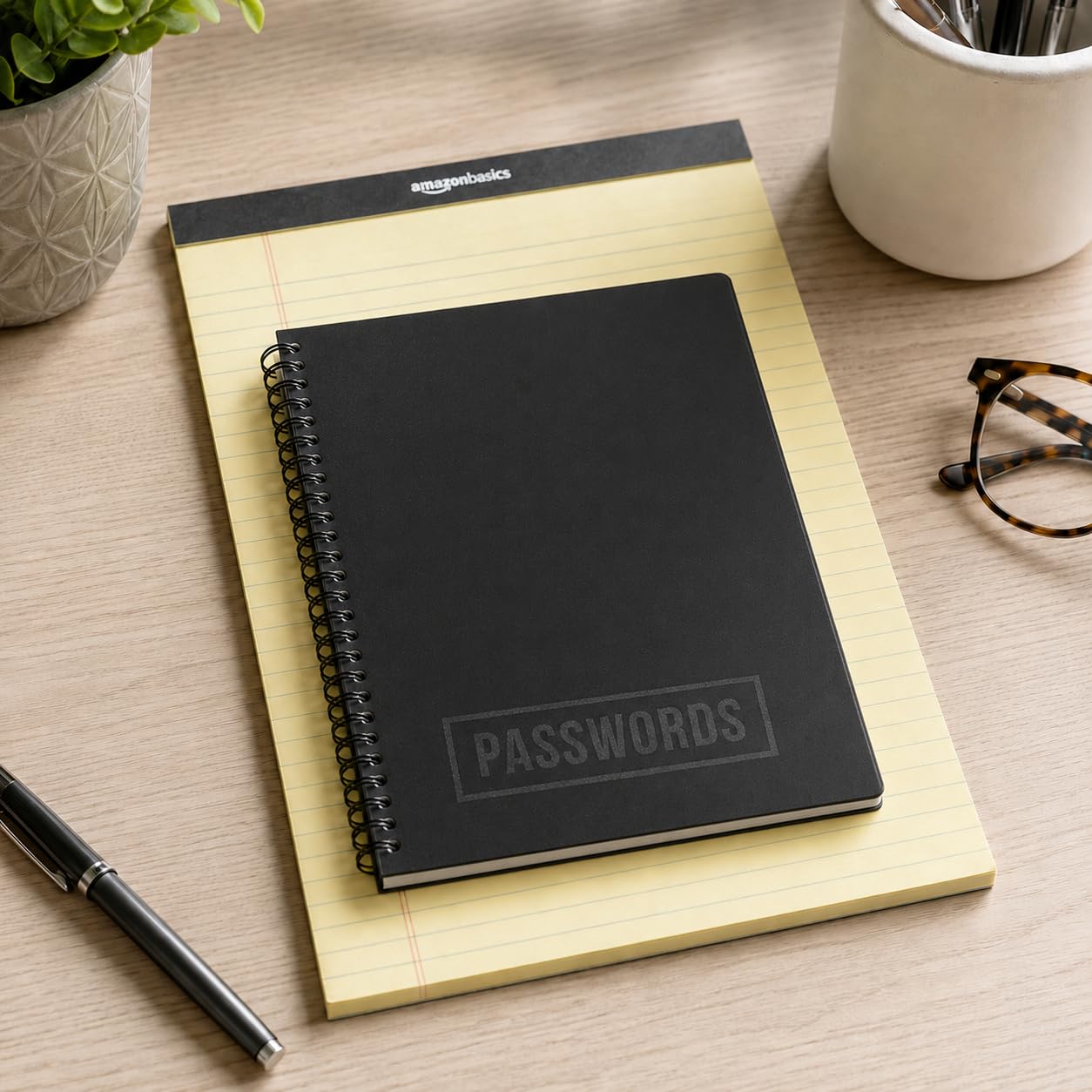 Mini-Spiral-Passwortbuch mit Alphabetiketten Schwarz