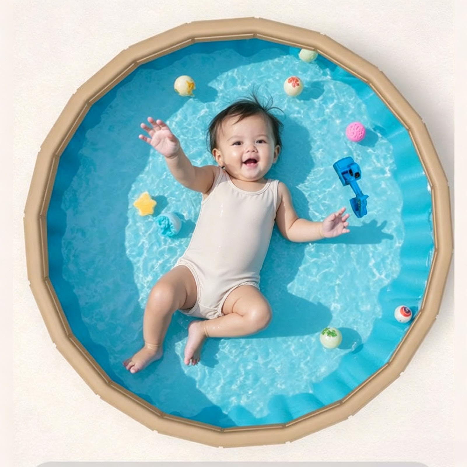 Piscina Bambini Antiscivolo non gonfiabile grande pieghevole da gioco | Piscina bambini vasca da bagno per All'aperto Spiaggia Cortile Campeggio Viaggio Casa Bagno Soggiorno