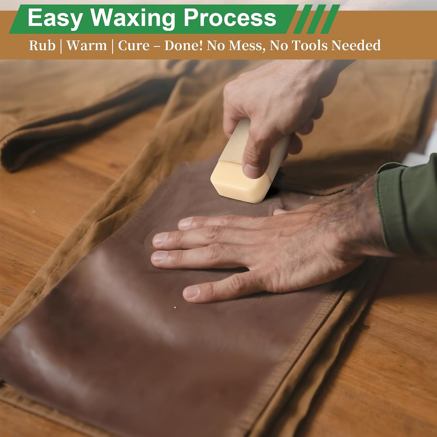 Fabric Wax Bar for Waxed Canvas, 2.25oz, All Natural Heavy Duty Waterproof & Water Repellent Treatment for Jackets, Bags, Shoes & Hats