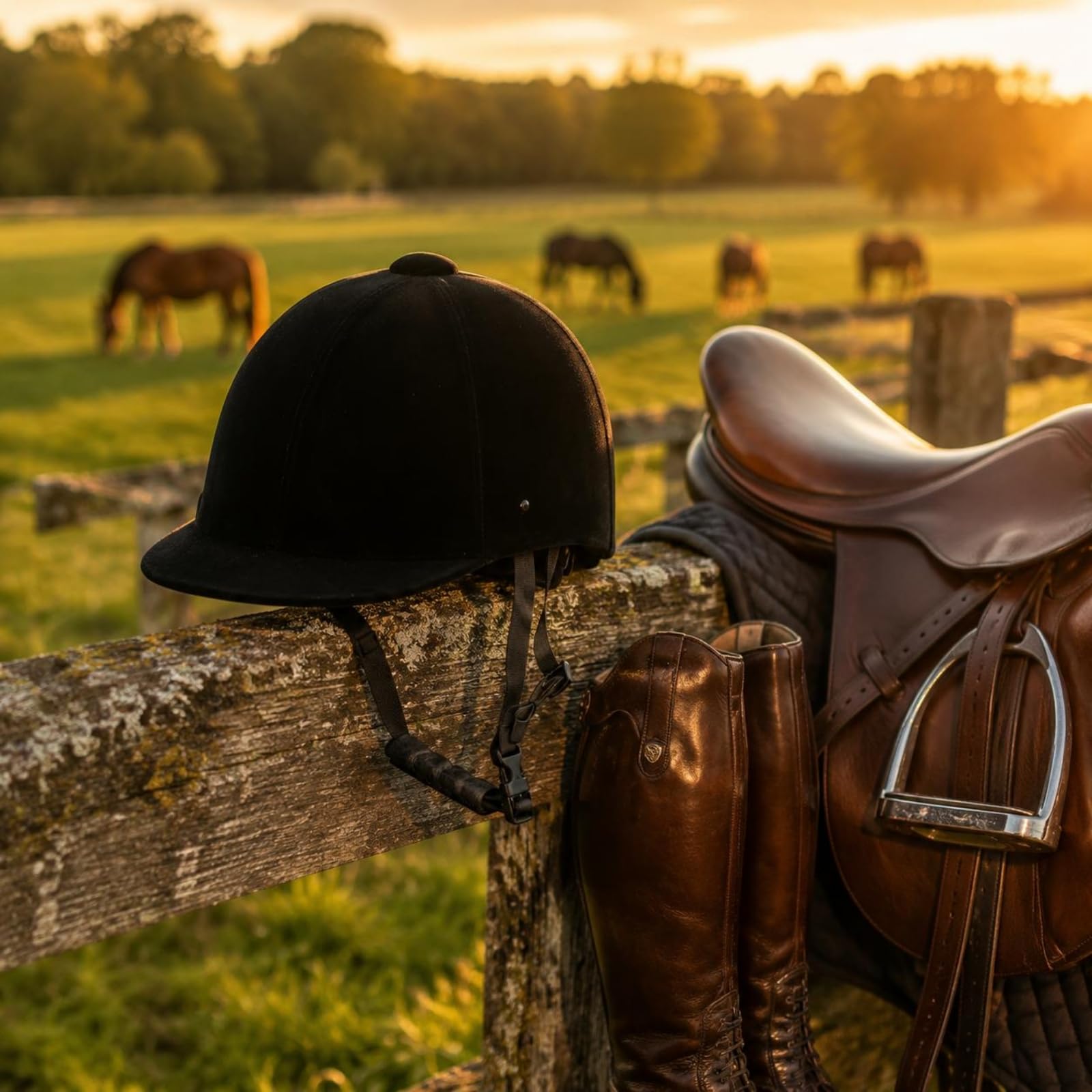 Casco Equestre per Giovani Casco da Equitazione Berretto da Cavallo Elmetto Protettivo con Profilo Tradizionale Bordo Corto Cinturino Regolabile
