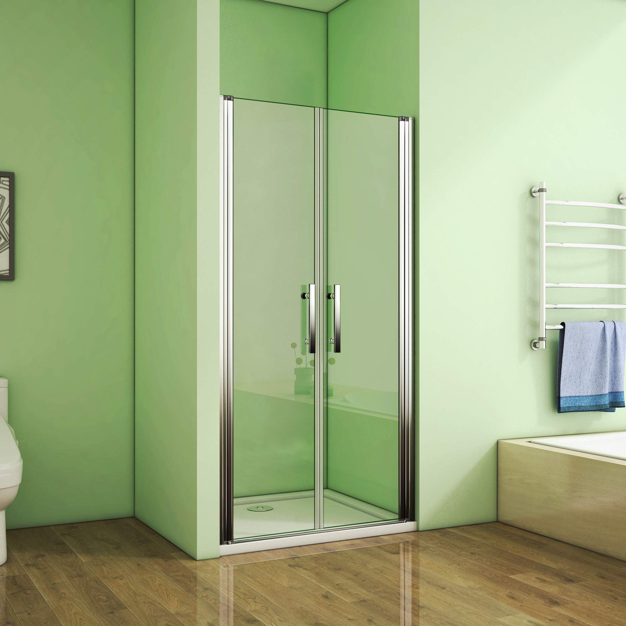 Duschabtrennung 90x195cm Duschtür Nischentür Duschwand 6mm NANO Sicherheitsglas