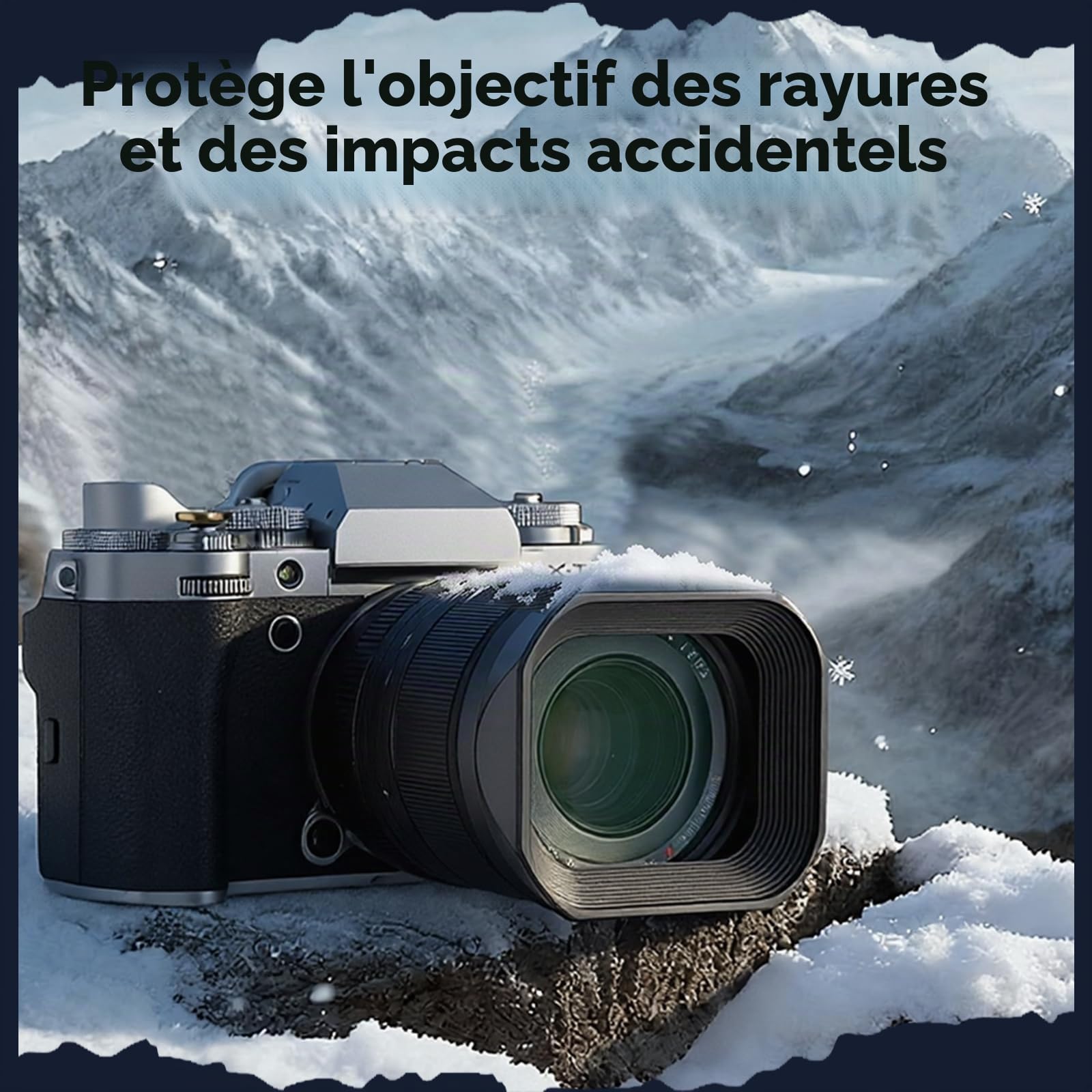 Haoge Pare-soleil carré en métal pour objectif Fujifilm XF 16-50 mm F2.8-4.8 R LM WR, Fujinon XF 33 mm F1.4 R LM WR, Fuji XF 23 mm f/1.4 R LM WR, avec capuchon pour appareil photo XT5 XT4 XT50 XH2