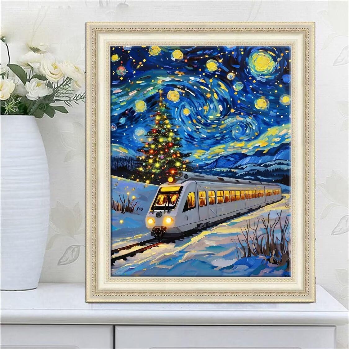 DIY Malarstwo diamentowe 5D, sztuka diamentowa, gwiaździste niebo, pociąg zestawy dla dorosłych, sztuka ze strasu, płótno, haft, artykuły rzemieślnicze, dla dzieci i dorosłych, idealna dekoracja