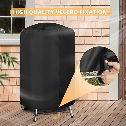 Miniatura 5 de KPT Funda de parrilla de 28 pulgadas para hervidor de carbón, cubierta impermeable 420D para parrilla de carbón Weber de 22 pulgadas, cubierta
