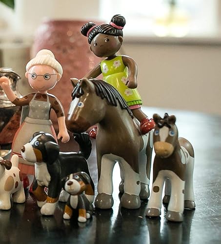 Miniatura 4 de HABA Little Friends Foal Abby - Figura de caballo de juguete de animales de granja de 3.75 pulgadas