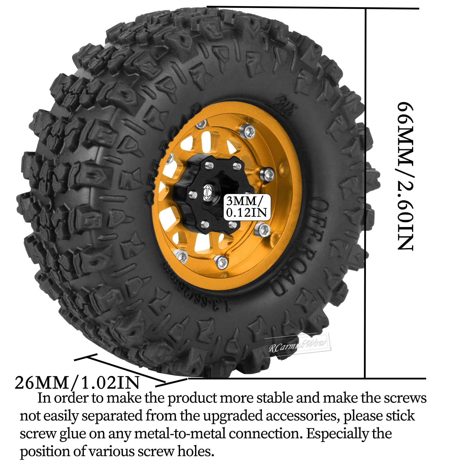 Amazon.co.jp: RCarmubWow RC 1.3インチ ビードロックホイールとタイヤ