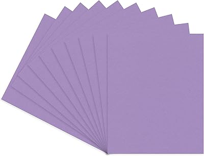 CountryArtHouse Light Purple Acid Free 8x10 Backing Board - Uncut Photo Mat Board - 10 Sheets