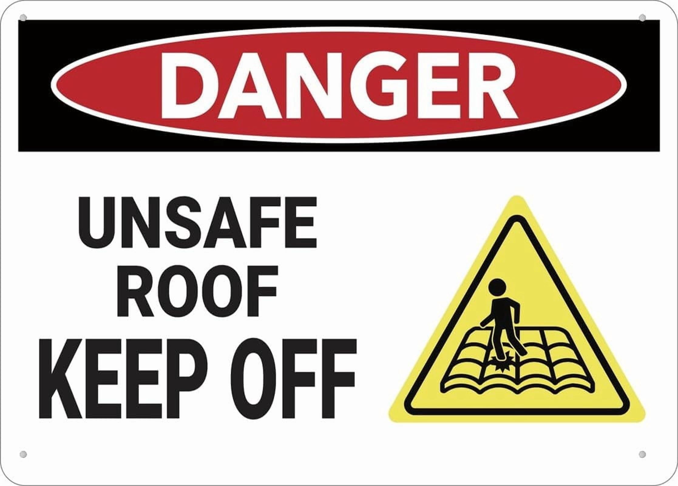 (2-Pack) Metal Tin Sign Danger Underground Live Wire Warning Sign 12X8 Inch Sign Great For Garden And Yard Wall Decor