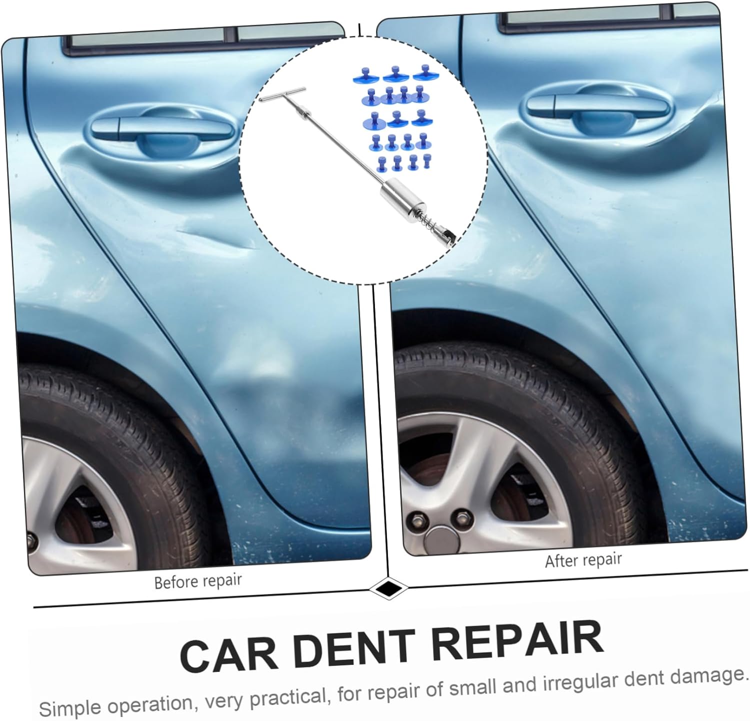 Car Dent Removal Kit Slide Hammer and Tabs Automotive Tool Kit for Repairing Hail Dents