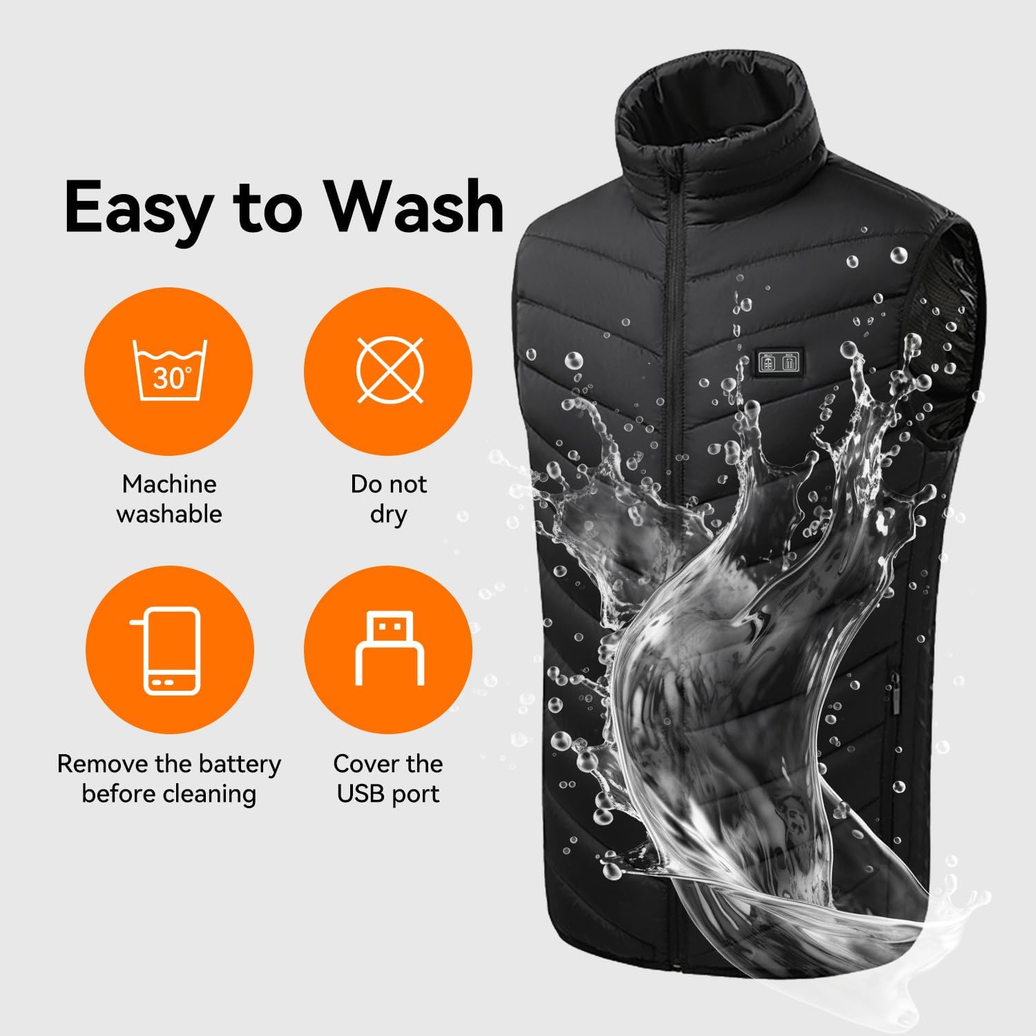 Heated Vest with 20000mAh Battery Pack and 15 Heating Zones, Up to 11 Hours of Heat, for Hunting, Hiking & Golf - Image 5