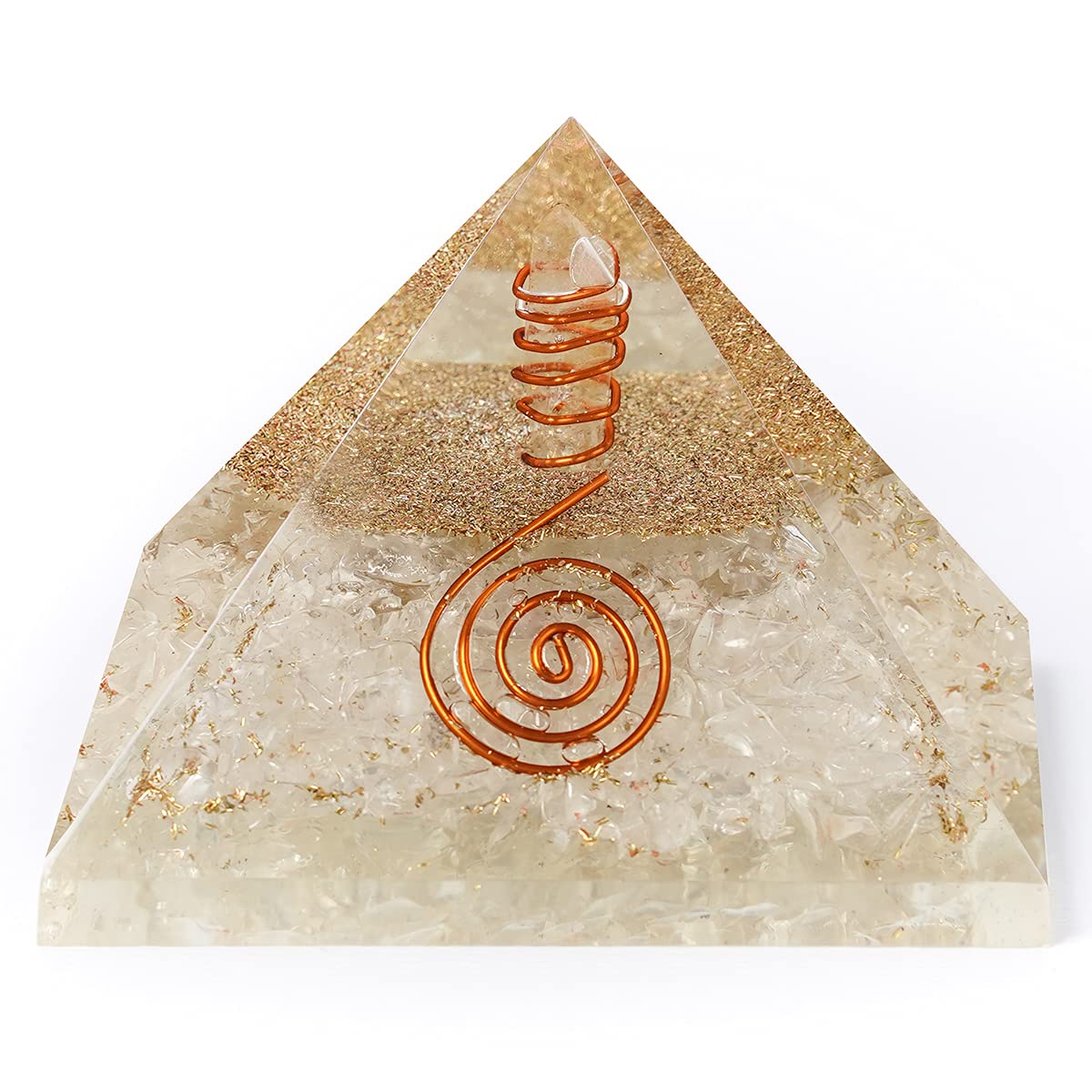 Beyond Thoughts The Vastu Store Natural Healing Clear Crystal Orgone Pyramid for Bringing Positive Energy in Home, Office & Shop.