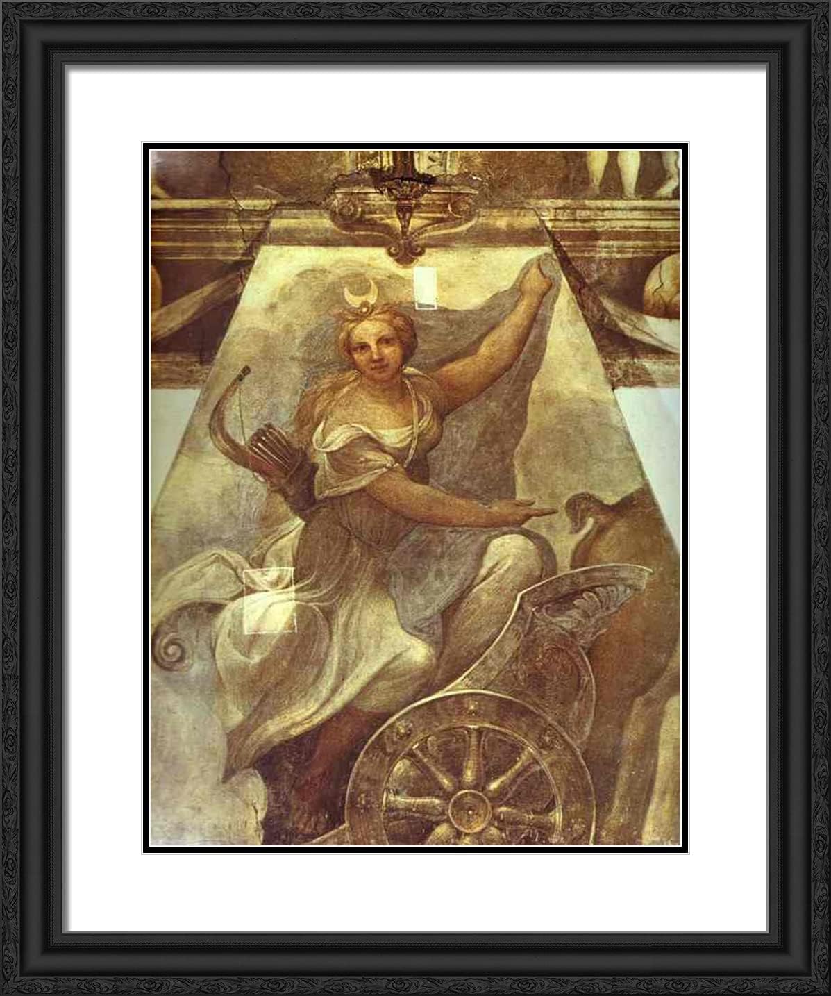 ArtDirect Correggio 20x24 Gold Ornate Framed Art Print with Double Matting Titled: Diana