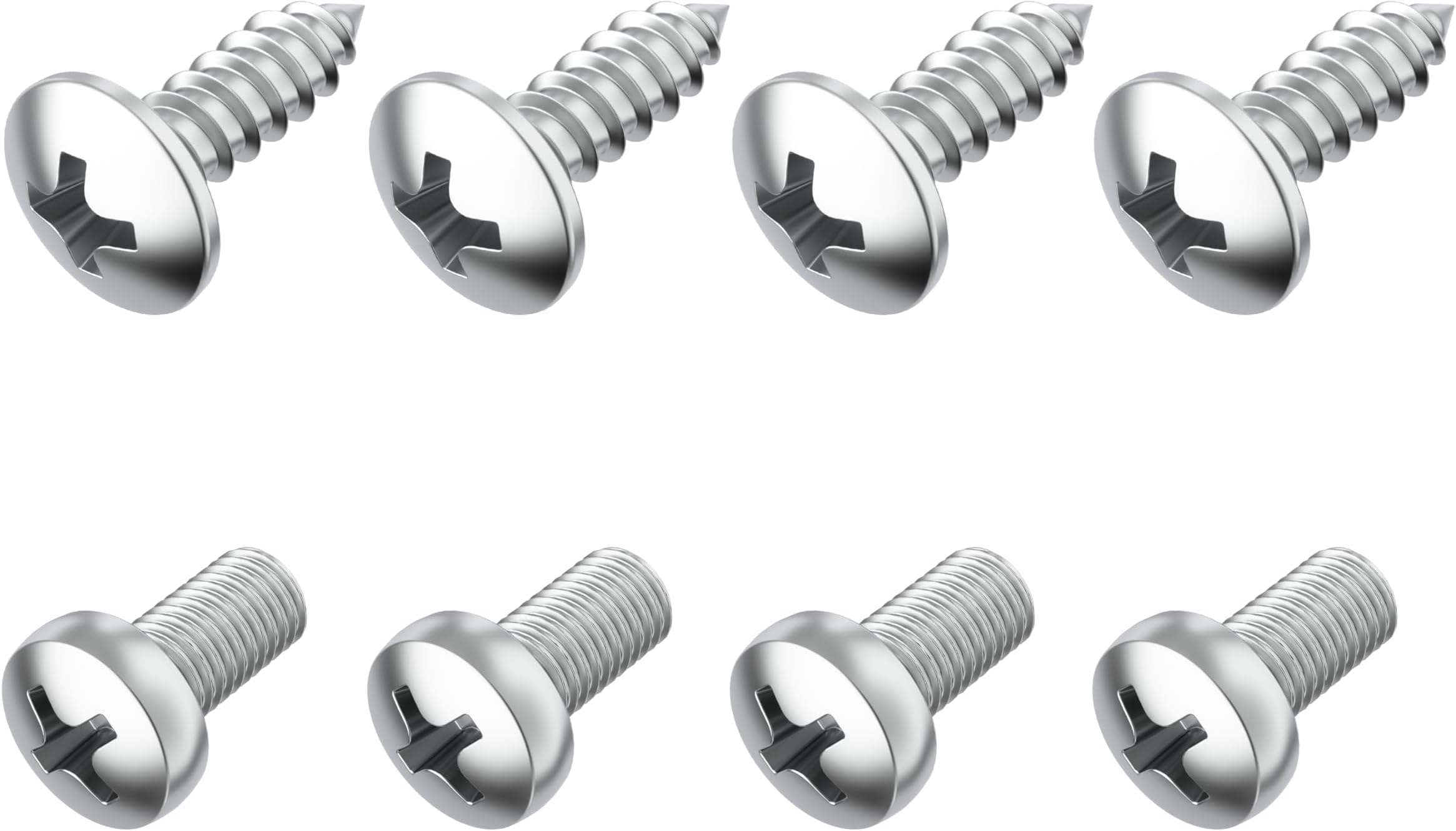 Stainless Steel License Plate Screw Set for Front/Rear Plates, Frames & Covers Compatible with Audi A3 A4 A5 A6 A7 A8 S3 S4 S5 S6 S7 S8 RS3 RS4 RS5 RS6 RS7 Q3 Q4 Q5 Q7 Q8 SQ5 SQ7 SQ8 e-Tron