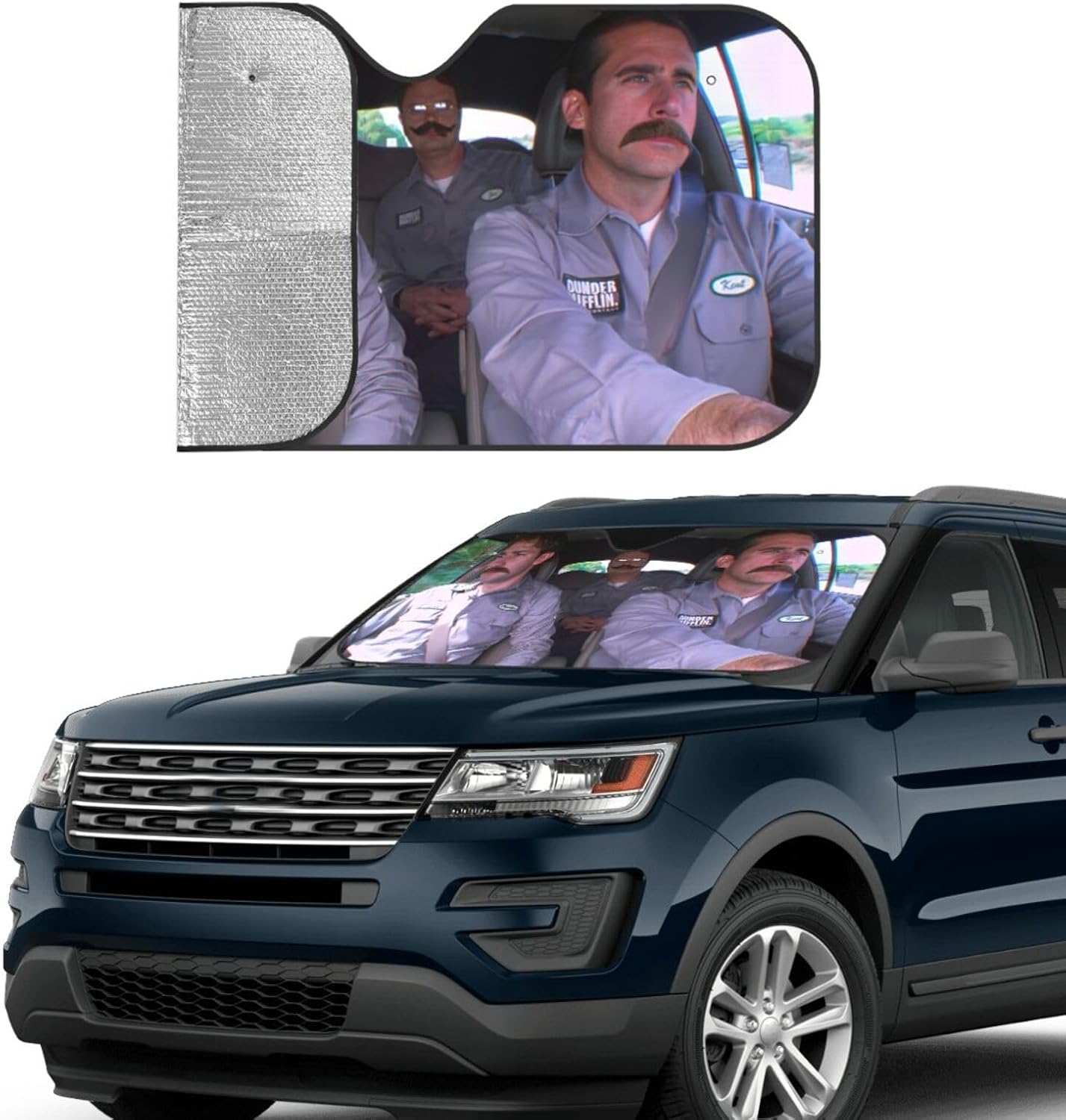 Funny Foldable Windshield Sun Shade for Car Sunshade for Car Windshield Covers Blocks Uv Rays Automotive Interior Sun Protection Universal Fit 51 X 27.5 in Keep Your Vehicle Cool