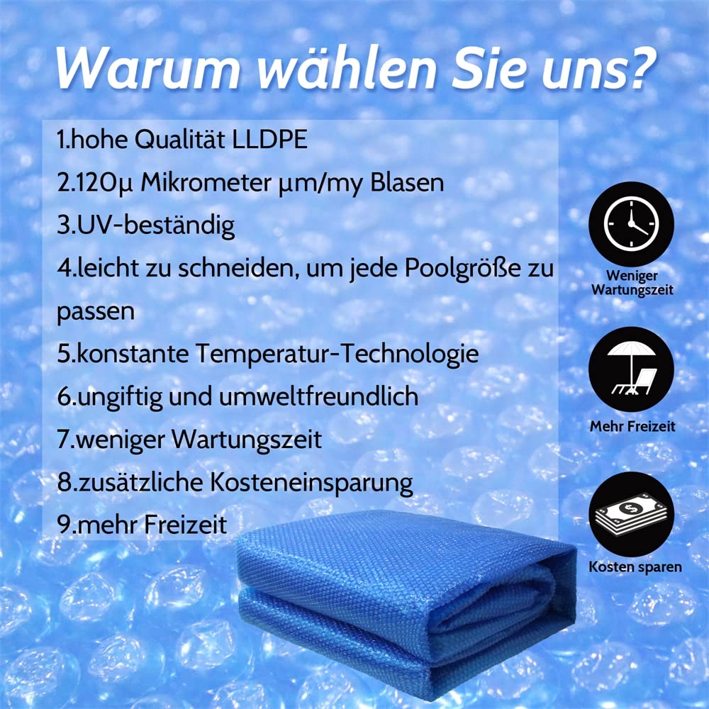 Melko Couverture Solaire Pour Piscine 800x500cm Chauffage Solaire Capote De Piscine Couverture De Piscine Film Solaire 49233697