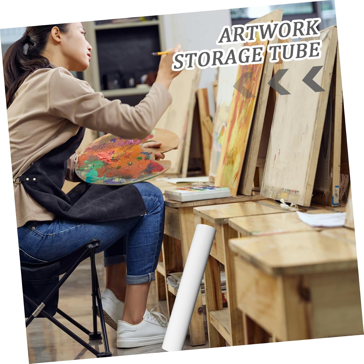 OSALADI 1set Storage Tube for Paintings Posters Tear Puncture Resistant for Transport of Artworks Documents 2pcs