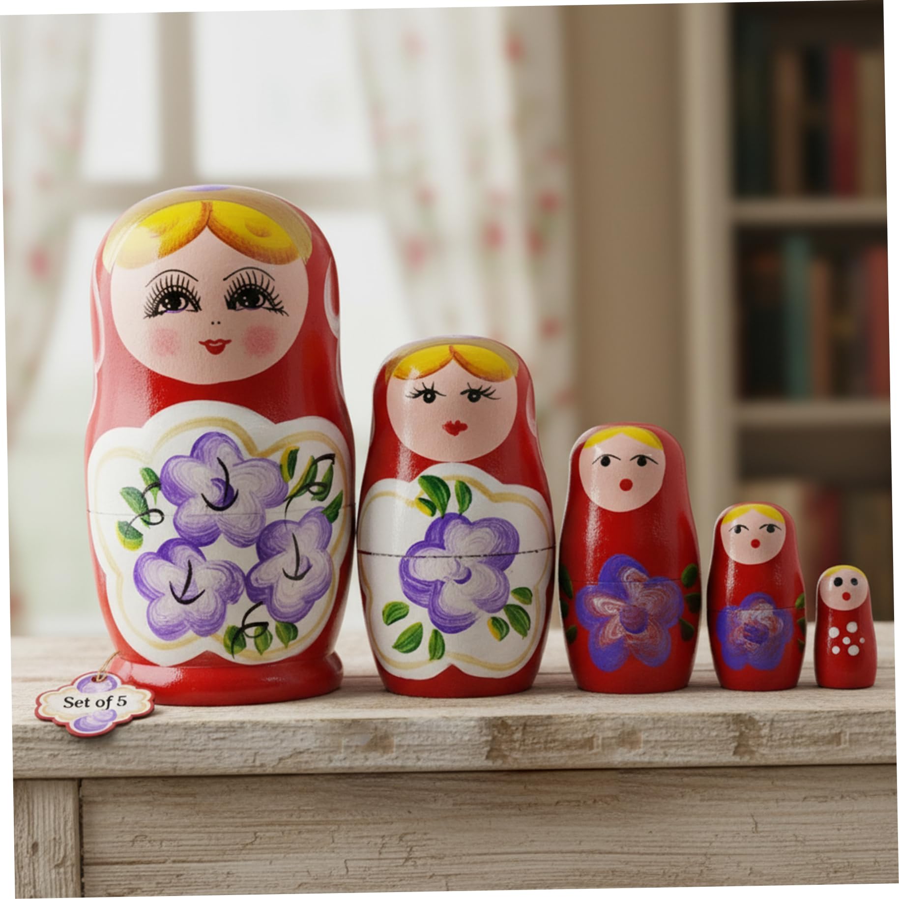 Poupées Russes Matriochka en Bois à 5 Couches, décoration Traditionnelle pour Enfants, Cadeau