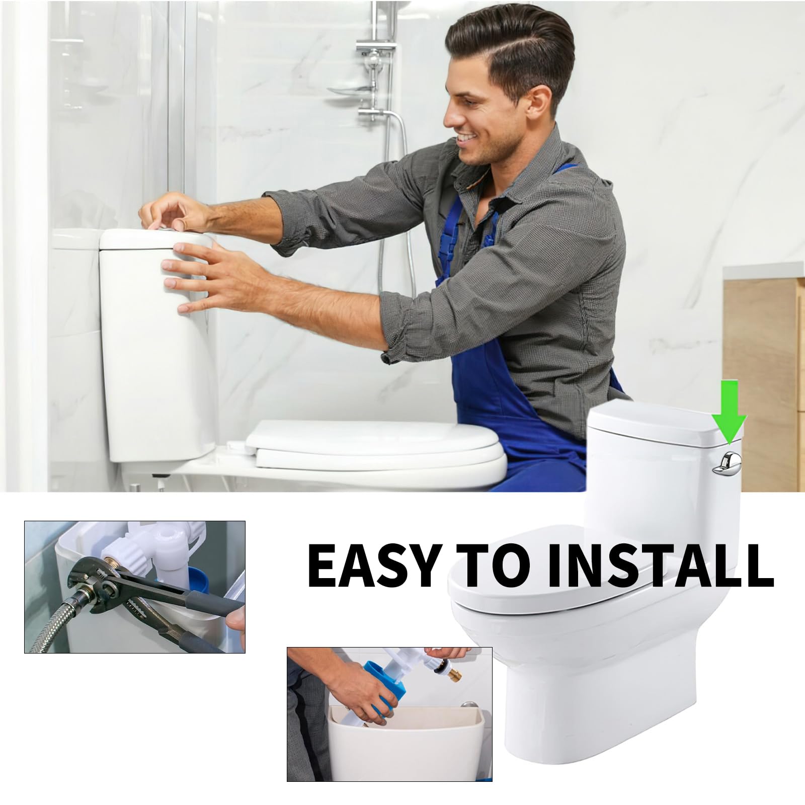 WC-Füllventil Mit Schwimmer – Passend Für G3/8 & G1/2, Auslaufsicher, Kunststoff+Messing, Für Die Meisten Toiletten