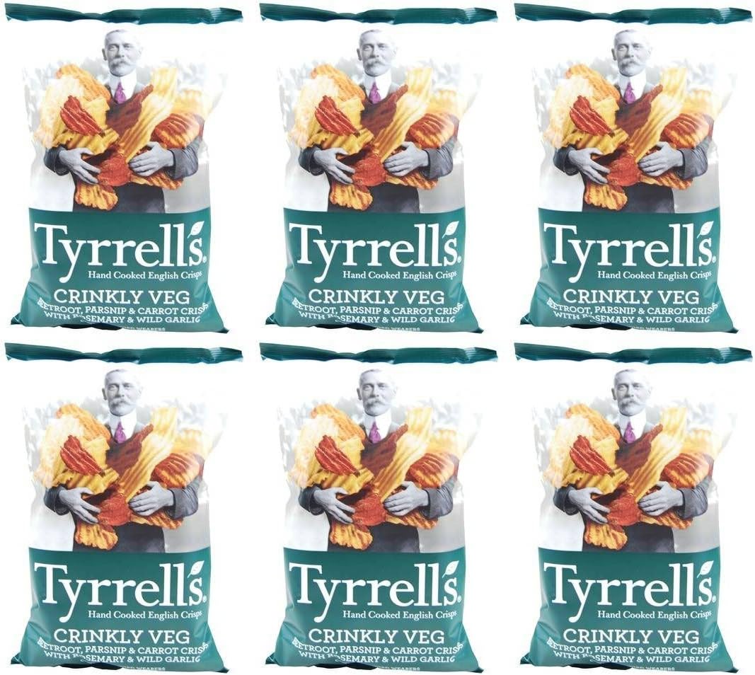 (6 Pack) - Tyrrells - Crinkly Veg - Mixed Root Crisp | 150g | 6 Pack Bundle