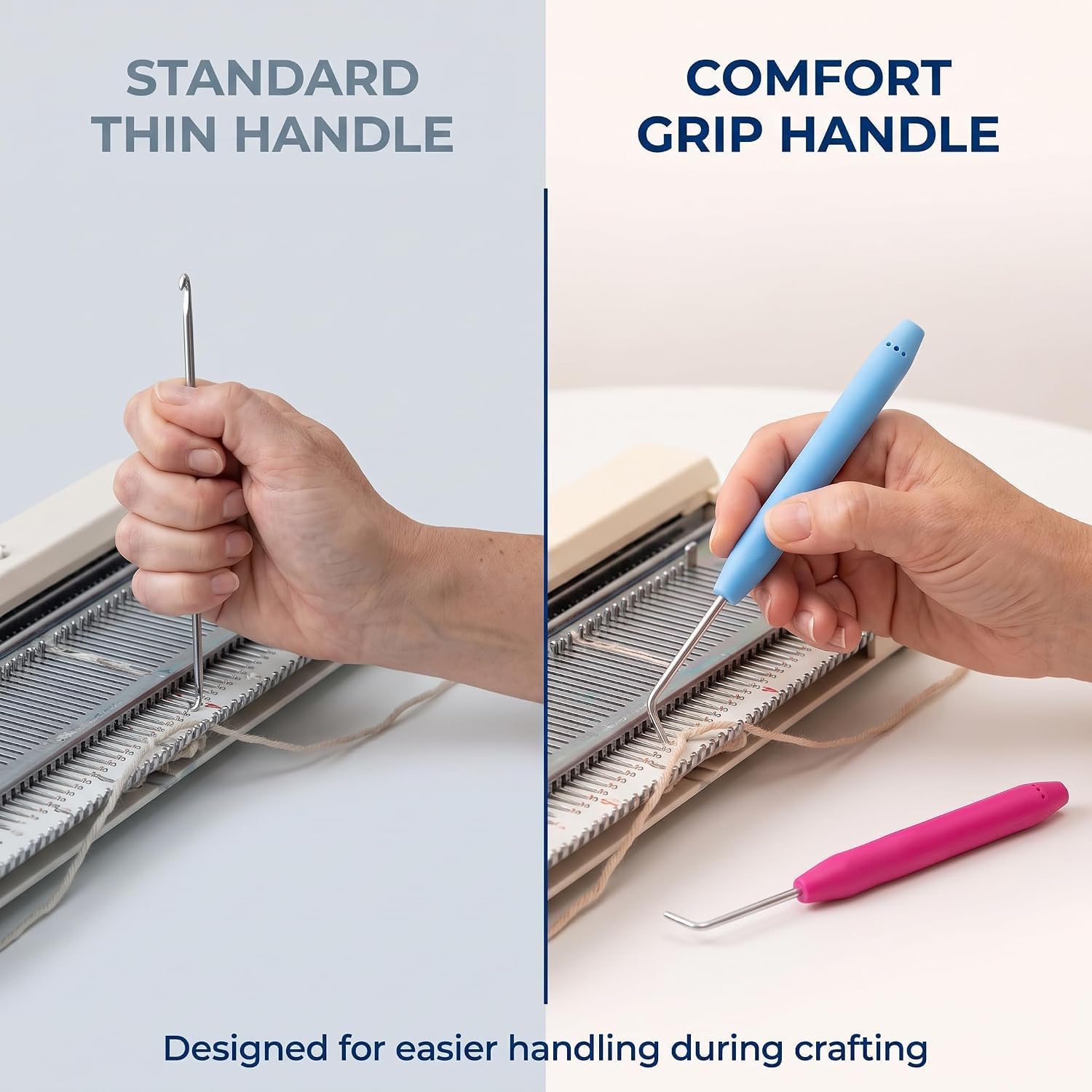 2Pcs Knitting Loom Hook Crochet Hook for Knifty Loom Hook Tool with Handle Knitting Sewing Tools Durable and Fashion, Crochet Hooks