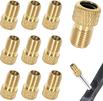 Valve Adaptor 10 Pieces Bicycle Valve Adapter with Sealing Ring Presta Presta Dunlop Valve Adapter Bicycle French Valve Adapter DV & SV Style 2