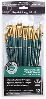 Royal Brush Manufacturing Royal and Langnickel Zip N' Close 12-Piece Brush Set, Medium White Taklon